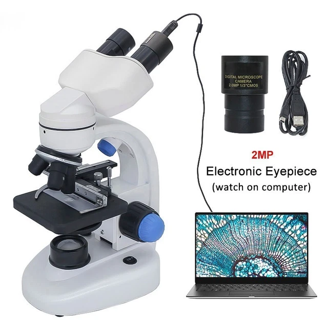 2000X BINOCULAR BIOLOGICAL Microscope USB Camera Student Microscope w