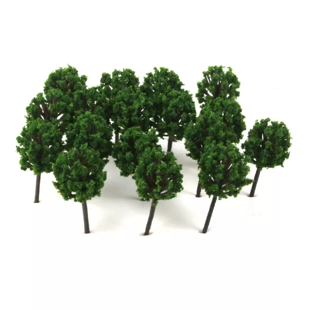 50Pcs Green Model Trees Layout Train Railway Wargame Diorama Scenery 1/300