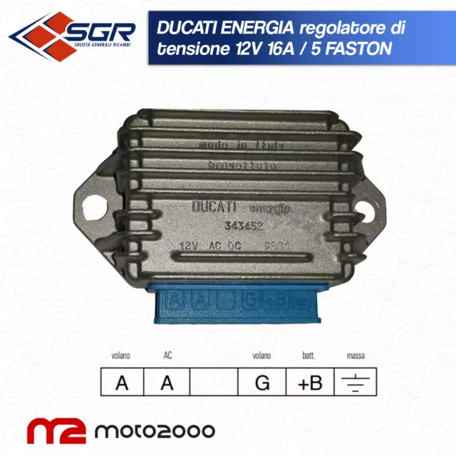 Regolatore Tensione Ducati Energia 12V 16A Gilera Typhoon Piaggio Velofax 50