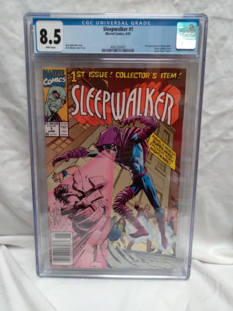 🔑🔥🔥🔥 Sleepwalker #1 CGC 8.5 Newsstand RARE 1st App Marvel Comics 1991 220007