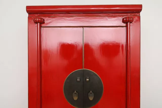 Chinesische Hochzeitschrank 2 Türen 1 Schubladen  Schrank rot #M-HOC-A3RD