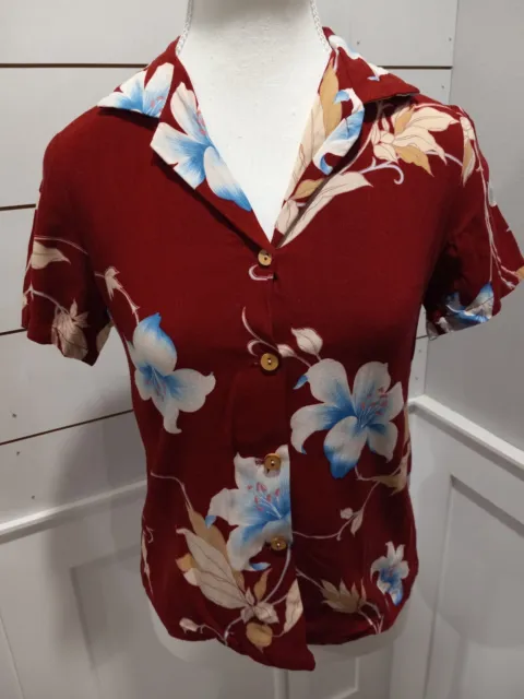 Liberty House Of Hawaii Women Size Small Button Up Shirt
