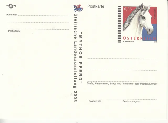 Sonderpostkarte Österreich - "Mythos Pferd" - Steirische Landesausstellung 2003