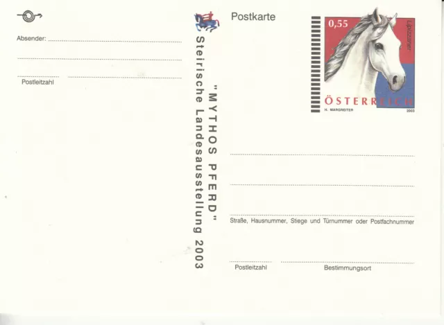 Sonderpostkarte Österreich - "Mythos Pferd" - Steirische Landesausstellung 2003