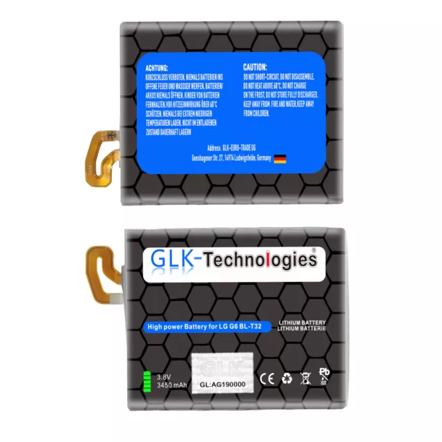 GLK LG G6 H870 H871 H872 Power Akku Batterie Battery  BL-T32 12.5Wh Ohne Set 3