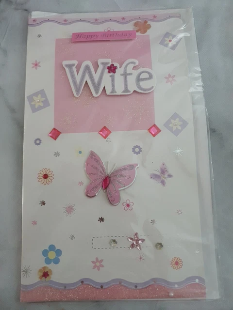 Heartfelt Wishes Biglietto Di Auguri Di Compleanno Per Moglie, Con Rose E Busta, Dimensioni 23 X 15 Cm, Prodotto Nel Regno Unito