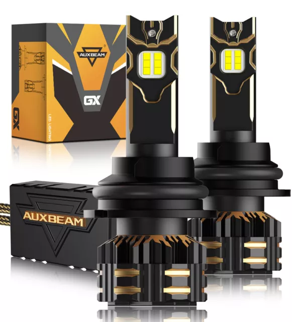 AUXBEAM 9004 HB1 LED Headlight Conversion Kit High Low Beam Bulbs 6000K White