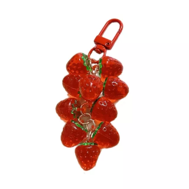 Strawberry Pendant Keyring Sweet Keychain Backpack Decoration Fruit Keyholder