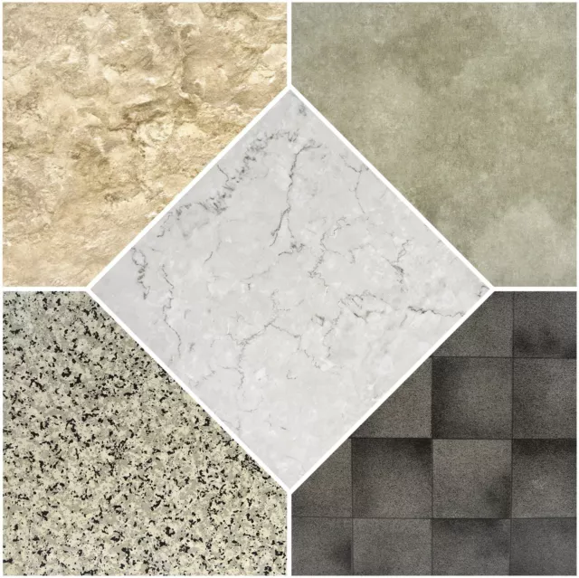 Vinyl Floor Tiles Self Adhesive Textured Grip Flooring DIY Kitchen Bathroom Home