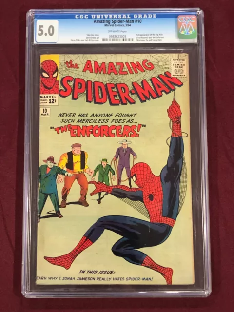 Amazing Spider-Man 10 Cgc 5.0 1964 Stan Lee Jack Kirby Steve Ditko