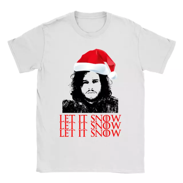 T-shirt da uomo Let It Snow regalo Natale Game of Thrones Jon Snow