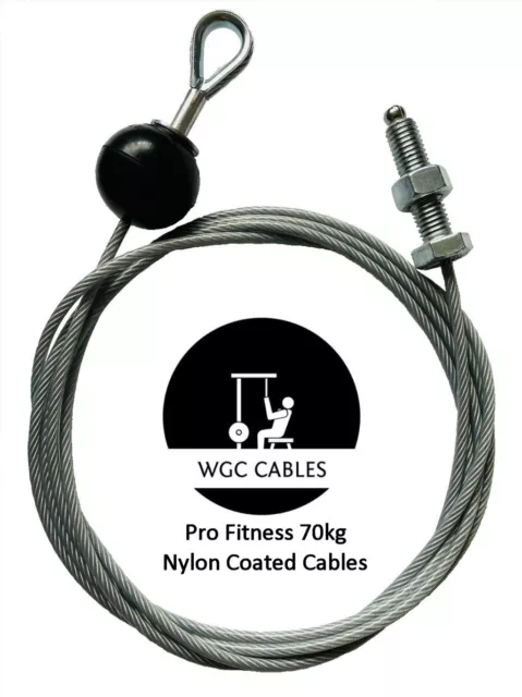 PRO FITNESS 70KG nylon coated multi gym cables 4 cable options available 22.50 PicClick UK