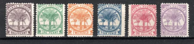 Samoa 1886 Palm Trees Set Sich 2s 6d Sg 21-26 Mlh