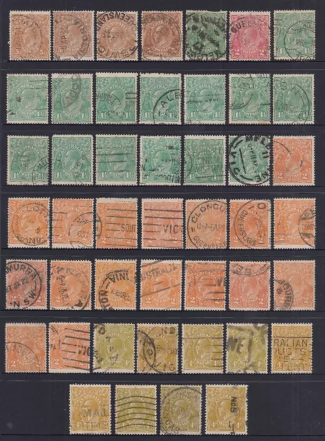 KGV  A used lot of  mostly Single Crown wmk   46 stamps