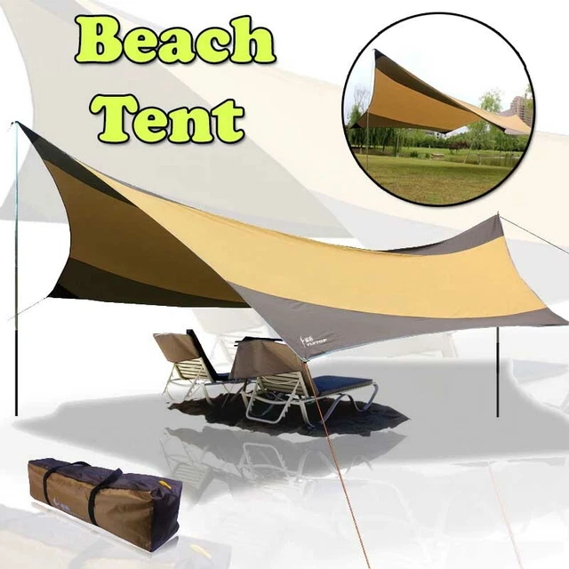 TARP TENT VERY large 550cm*560cm Iron Poles UV Sun Shelter Camping