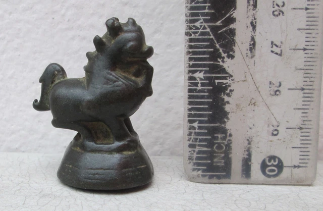 HIGH QUALAITY! 19th.c  Bronze Mythical Singh Lion Opium Weight 77.g