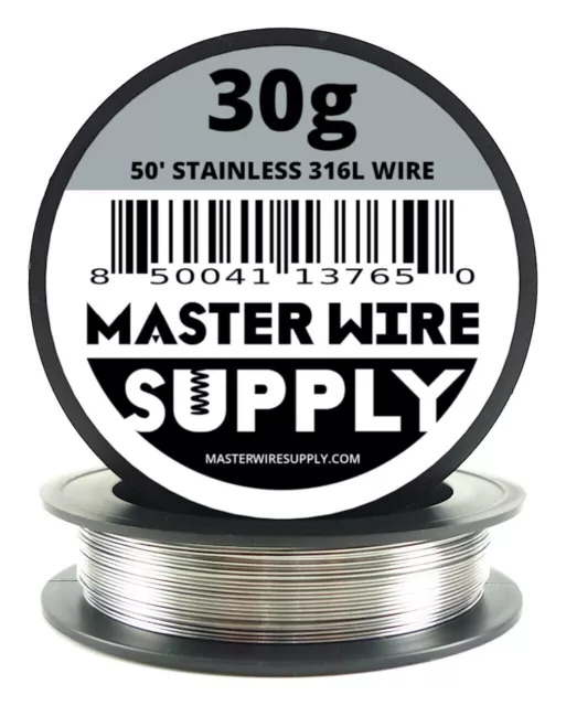 MWS - Stainless Steel 316L - 50 ft - 30 Gauge - Round Wire
