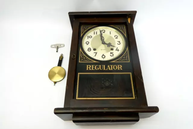 Vintage Used 31 Day Regulator Wall Clock Wood Case Parts