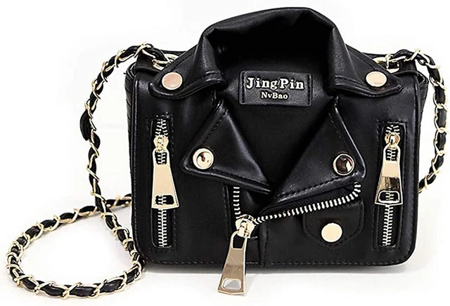 Unique Women Chain Strap Shoulder Bag Evening Handbag In Black Jacket Shape Unique Women Chain Strap Shoulder Bag Evening Handbag In Black Jacket Shape