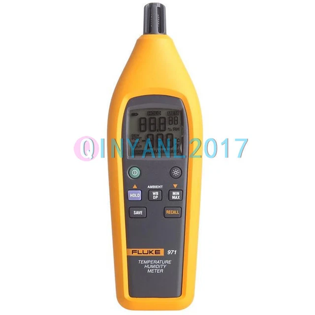 1PCS Fluke 971 Temperature Humidity Meter Tester Psychrometer 99 Record Capacity
