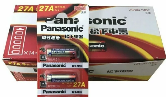 2 PEZZI Pile Batterie Panasonic Alkaline 27A 12V Telecomando Chiave Automobile*