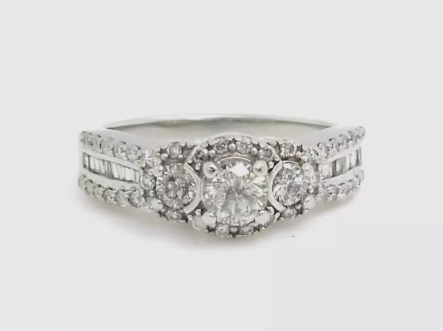 14K White Gold Wedding 1.15Ct Round Lab-Created Diamond Engagement Bridal Ring