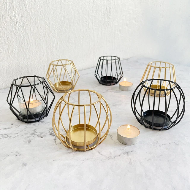 Metal Iron Art Candlestick Tea Light Candle Holder Dining Table Home Party Decor