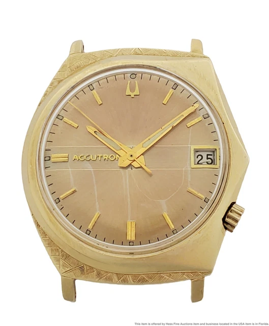Bulova accutron sales 14k gold case