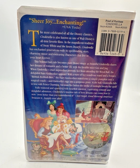 DISNEY'S CINDERELLA VHS Tape Masterpiece Series £8.77 - PicClick UK