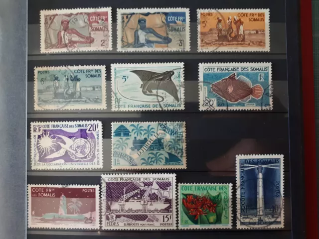 Timbres côte française des Somalis YT n° 273, 274, 277, 291, 296, 299, 234, 286