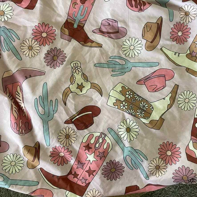 Hoja de botas de cactus rosa boho cuna de vaquera