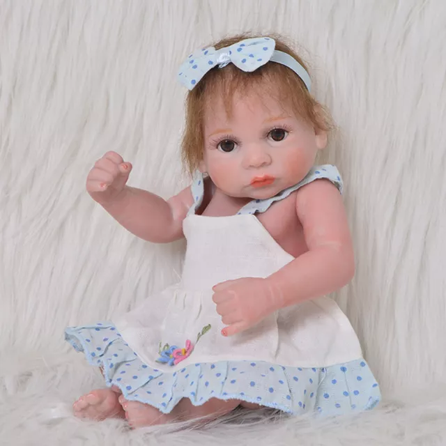 26cm Mini Girl Doll Reborn Doll Toys Full Body Waterproof Rooted Hair Bath Toys