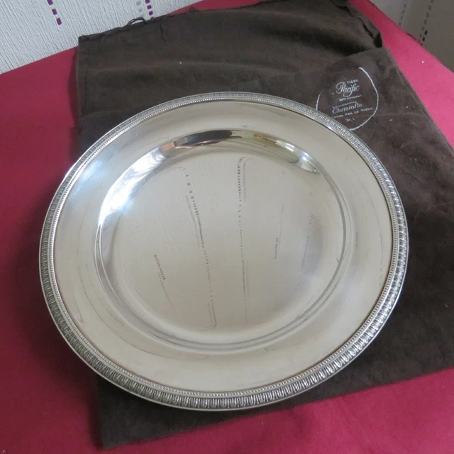 Plat De Service Rond CHRISTOFLE En Métal Argenté - Finition Brillante - Vintage