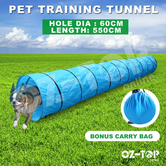 5.5M Long Waterproof Pet Dog Agility Training Exercise Tunnel Chute & Carry Bag