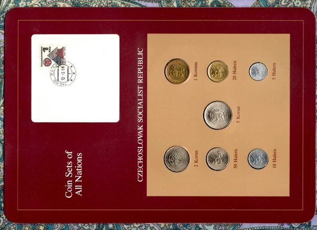 Coin Sets of All Nations Czechoslovakia w/card 1974-1983 UNC 5 Korun 1983