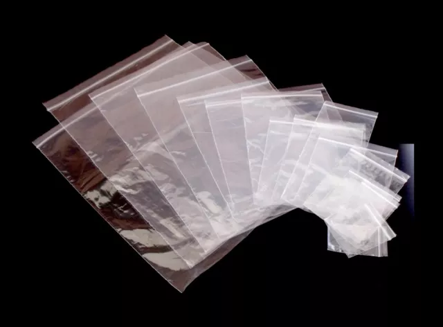 Bolsas de sello de agarre - bolsas de plástico de polietileno transparente auto-resellables - muchos tamaños ML