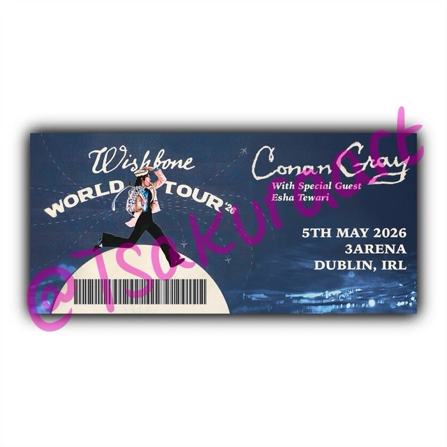 CONAN GRAY 2026 Tour Souvenir Tickets, Conan Gray Wishbone Tour ...