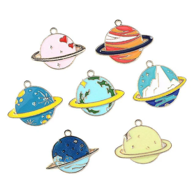 7 Stück sortierte Öltropfen Mond Charme Anhänger DIY Schmuck