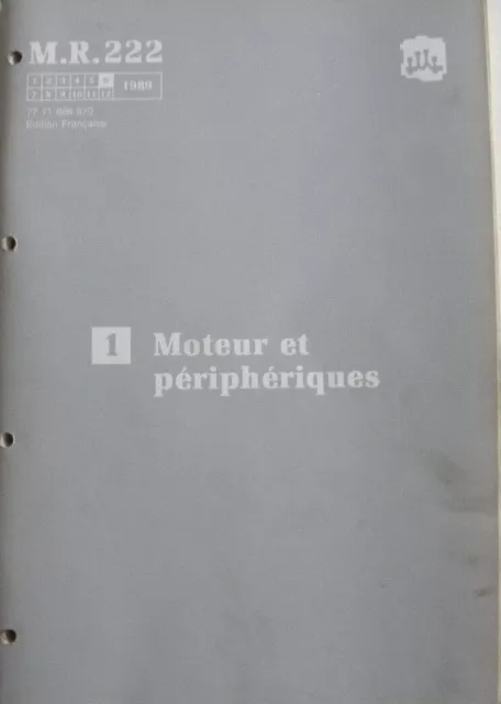 Manuel d'atelier Renault TRAFIC Moteurs et périphériques du M.R 222 partie 1