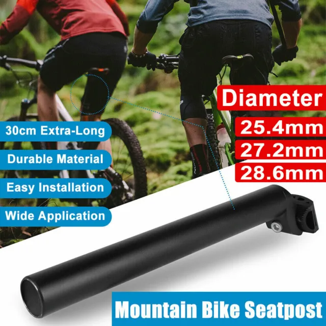 Bike Seat Post Alloy Bicycle Long 300mm Diameter 25.4mm 27.2mm 28.6mm Cycling UK