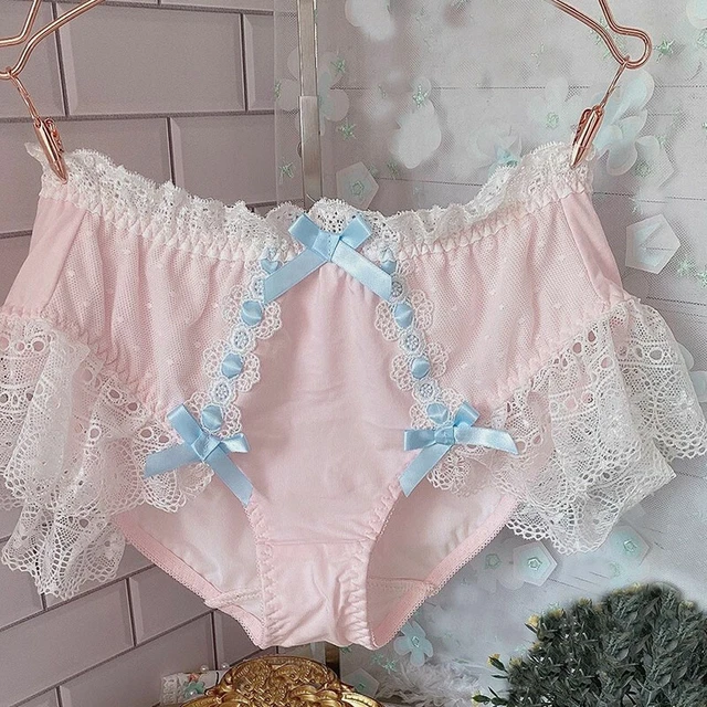 JAPANESE SWEET GIRLS Womens Bow Lace Panties Briefs Underwear Lolita