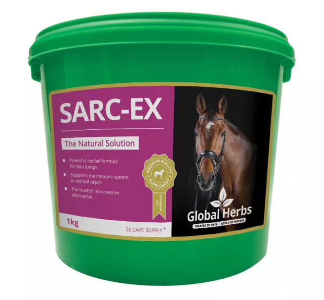 Global Herbs Sarc-X, 1kg Tub, Calming & Immune Maintenance Horse Feed Supplement