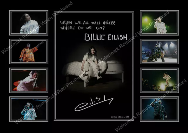 Billie Eilish 2019 Signed Tour  A4 Photo Music Print  Autographed Memorabilia