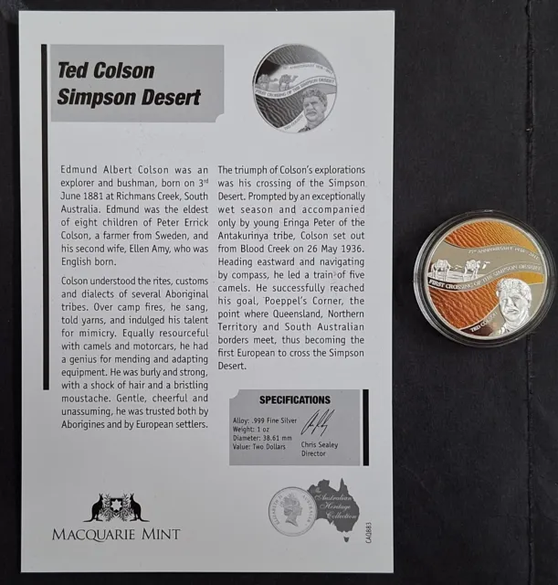 2011 Niue 75th Anniv 1st Simpson Desert Crossing 1 oz ( 99.9%) Silver $2 Coin