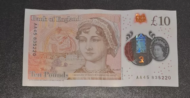 21AA45 £10 Plastic Polymer Twenty Pound Note  AA Prefix  AA45835220