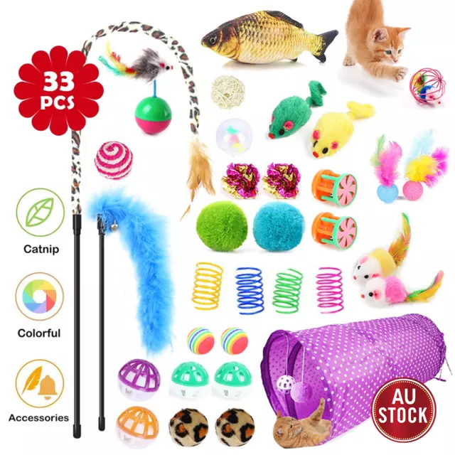 Bulk Buy Cat Kitten Toys Rod Fur Mice Bells Balls Catnip 33 items Lovely Pet Toy