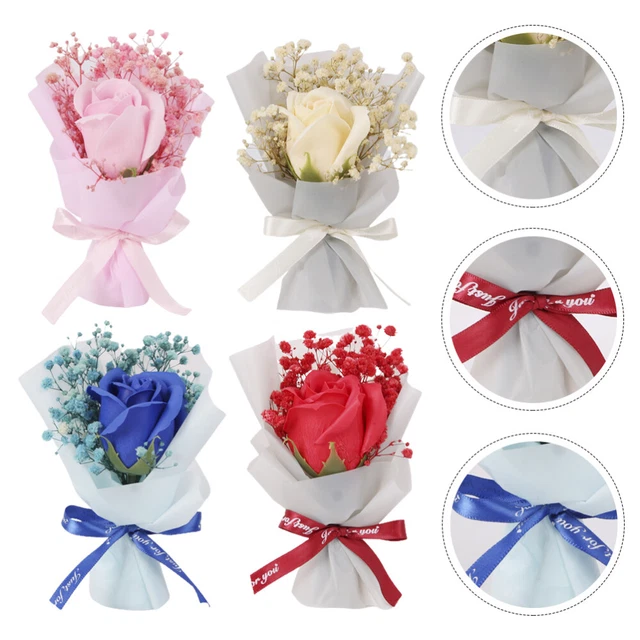 4 pz Bouquet Fiore Sapone Per Sempre Fiore Regalo Sapone Artificiale Fiore