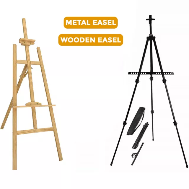 Wooden / Metal Studio Easel Display Art Craft Artist Cafe Wedding Painting Stand