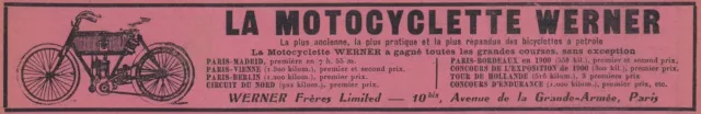 V5846 Motocyclette Werner - 1905 Vintage Advertising - Publicidad Época