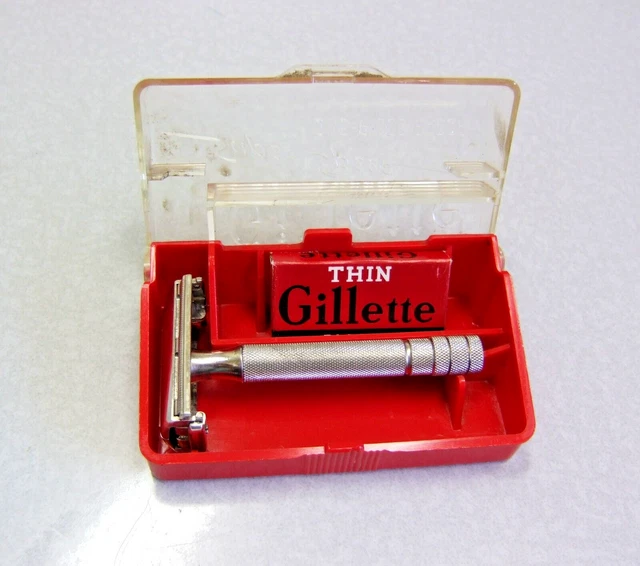 Vintage 1949 Gillette Super Speed TTO Double Edge Safety Razor Set in Case